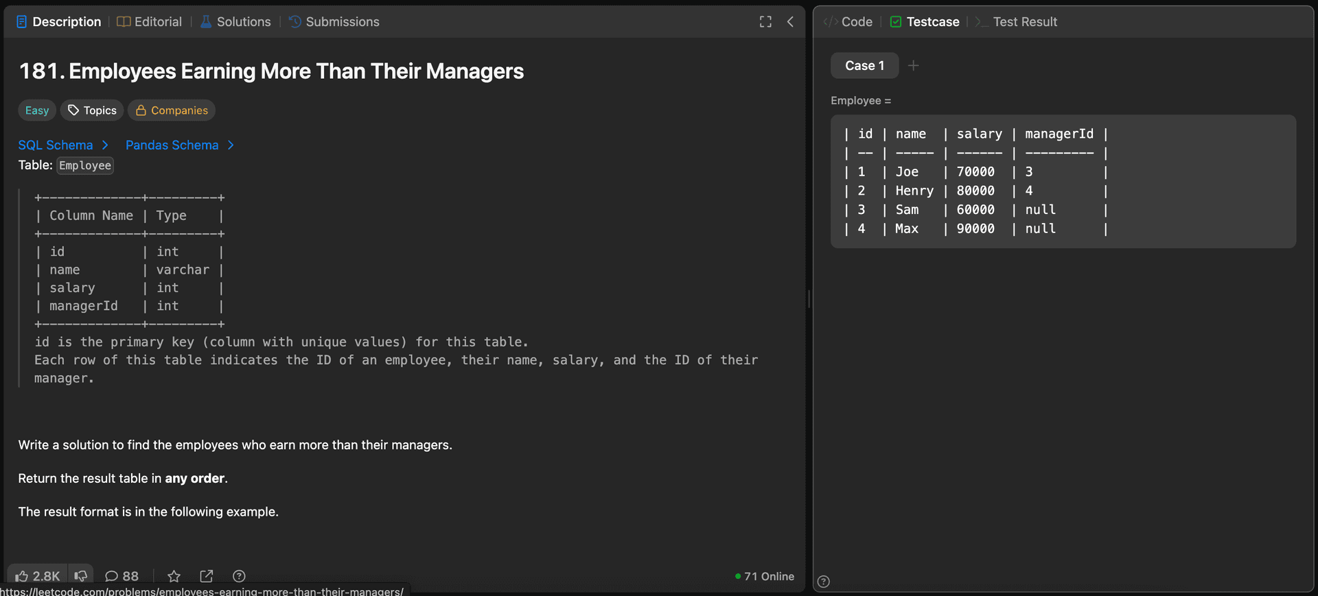 181. Employeer Earning More Than Their Managers