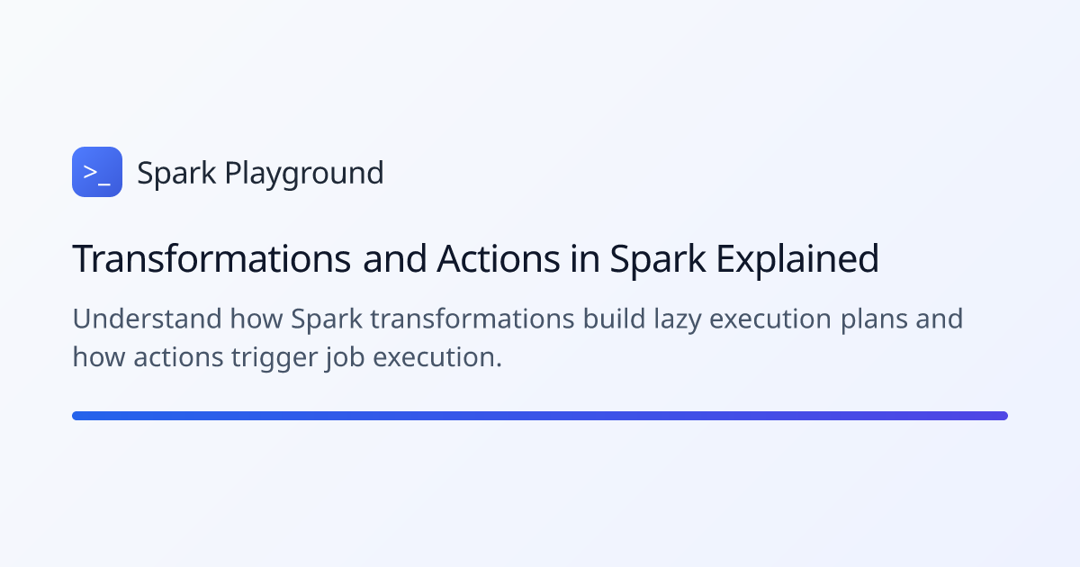 Transformations and Actions in Spark Explained